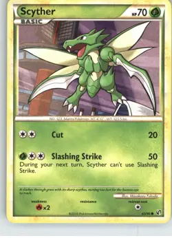 Scyther 65/90 Common HGSS Undaunted Pokemon Lightly Played - Image 1