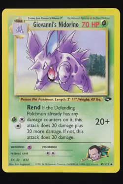 Giovanni's Nidorino - 45 - Gym Challenge - Pokemon Card - Near Mint - Image 1