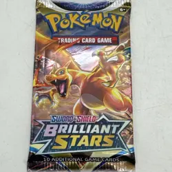 Pokemon Sword & Shield Brilliant Stars TCG Booster Pack Lot of 3 New/Sealed - Image 3