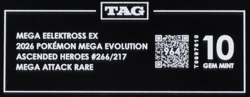 2026 Pokemon ME Ascended Heroes 266/217 Mega Eelektross EX MAR TAG 10 (964) - Image 3