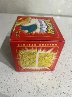 Pokemon Charizard Nintendo 23k Gold Plated Burger King Trading Card Box New - Image 2