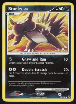 Pokemon TCG Stormfront #76/100 Stunky HP (Creases) - Image 1