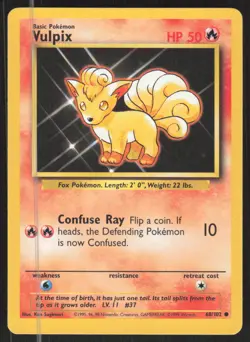 Pokemon TCG Base Set #068/102 Vulpix LP - Image 1