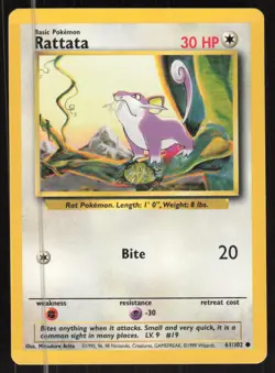 Pokemon TCG Base Set #061/102 Rattata LP - Image 1