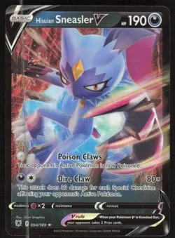 Pokemon TCG SWSH10: Astral Radiance #094/189 Hisuian Sneasler V NM - Image 1
