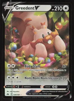 Pokemon TCG Crown Zenith #120/159 Greedent V NM - Image 1
