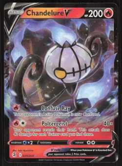 Pokemon TCG SWSH08: Fusion Strike #039/264 Chandelure V NM - Image 1