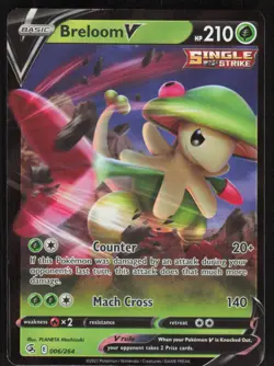 Pokemon TCG SWSH Fusion Strike #006/264 Breloom V LP - Image 1