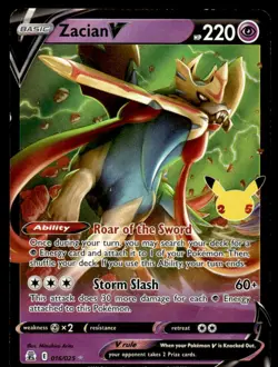 Pokemon TCG Celebrations #016/025 Zacian V NM - Image 1
