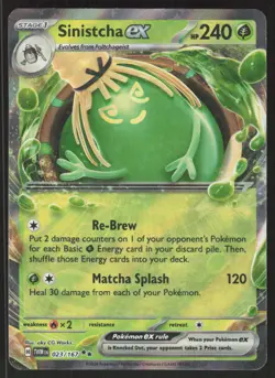 Pokemon TCG Twilight Masquerade #023/167 Sinistcha EX MP - Image 1