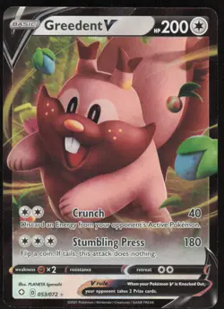 Pokemon TCG Shining Fates #053/072 Greedent V HP - Image 1