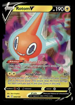 Pokemon TCG Crown Zenith #045/159 Rotom V NM - Image 1