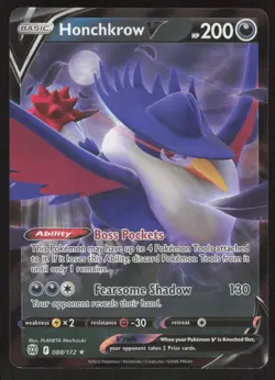 Pokemon TCG SWSH Brilliant Stars #088/172 Honchkrow V NM - Image 1