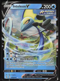 Pokemon TCG SWSH08: Fusion Strike #078/264 Inteleon V NM - Image 1