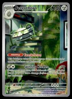 Pokemon TCG SV04: Paradox Rift #209/182 Ferrothorn - Image 1