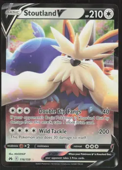 Pokemon TCG Crown Zenith #116/159 Stoutland V NM - Image 1