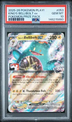 Pokemon - NM Iono’s Bellibolt Ex 053/159 Prize Pack Series 8 Play! Pokemon Stamp - Image 1