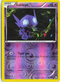 Sableye 61/113 Uncommon Legendary Treasures Pokemon Reverse Holo MP - Image 1