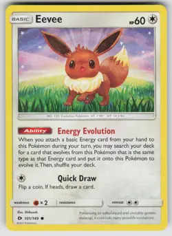 Eevee 101/149 Common SM Base Set Pokemon Lightly Played - Image 1