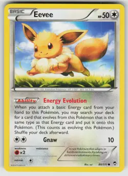 Eevee 80/111 Common Furious Fists Pokemon Moderately Played - Image 1