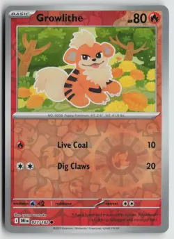 Growlithe 027/182 Common Destined Rivals Pokemon Reverse Holo Near Mint - Image 1