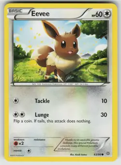 Eevee 63/98 Common Ancient Origins Pokemon Lightly Played - Image 1