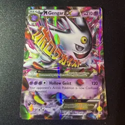 Pokemon TCG Mega Gengar EX XY166 Black Star Promo Shiny Holo Rare Card LP - Image 1