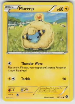 Mareep 38/114 Common Steam Siege Pokemon Lightly Played - Image 1