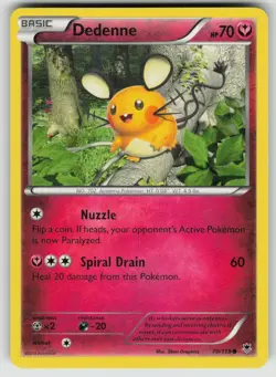 Dedenne 70/119 Common Phantom Forces Pokemon Damaged - Image 1