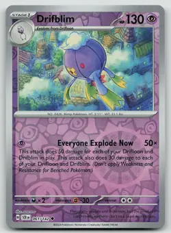 Pokemon Drifblim 61/142 Stellar Crown Uncommon Reverse Holo NM - Image 1