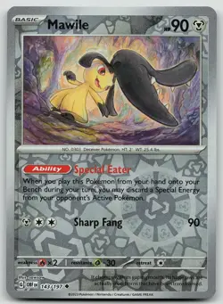 Pokemon Mawile 143/197 Obsidian Flames Uncommon Reverse Holo NM - Image 1
