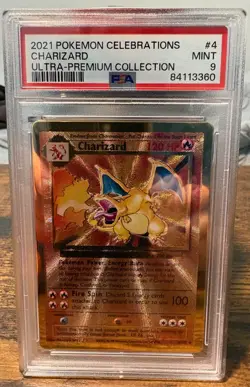 PSA 9 2021 Pokemon Celebrations Charizard Ultra-Premium Collection (Metal card) - Image 1