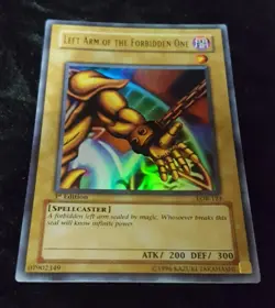 Left Arm of the Forbidden One Yu-Gi-Oh! card 1996, Konami LOB-123 - Image 1