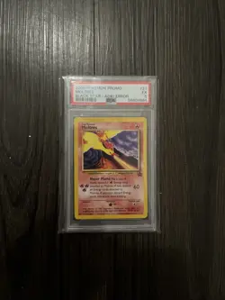 2000 POKEMON PROMO BLACK STAR TOSHINAO AOKI ERROR #21 MOLTRES PSA 5 - Image 1