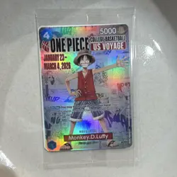 Bandai Namco One Piece Card Game Monkey D. Luffy US Voyage Holo 5000 - Image 1