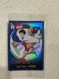Dodgers Bandai Namco One Piece CCG Don!! Card Monkey D. Luffy Promo Foil English - Image 1