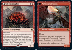 x1 Smoldering Egg // Ashmouth Dragon R MTG Innistrad: Midnight Hunt M/NM, Englis - Image 1