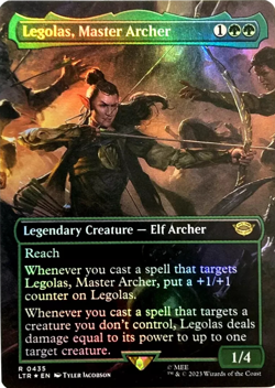Legolas, Master Archer BORDERLESS RARE FOIL Lord of the Rings MtG TCG Card #0435 - Image 1