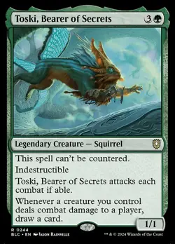 NM Toski, Bearer of Secrets, Bloomburrow Commander, Magic the Gathering, 244 - Image 1