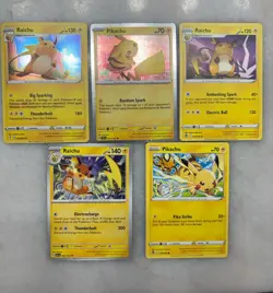 Pokemon TCG lot 5 Cards: Pikachu And Raichu - Image 1