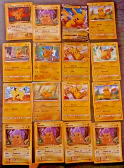Pikachu Pokemon Card Lot - 16 Cards from Various Sets - holo rare common - Image 1