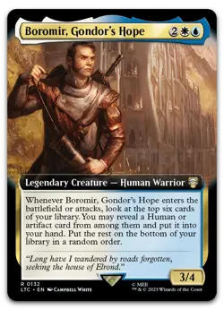 Boromir, Gondor's Hope (Extended Art) #132 (NM) Lord of the Rings LTC Magic MTG - Image 1