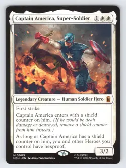 Captain America, Super-Soldier 9 Marvel Super Heroes Magic: The Gathering NM - Image 1