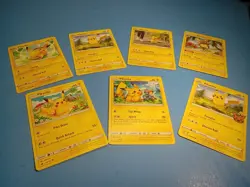 Pokemon TCG Pikachu Lot of 7 Cards Non Holos NM/M No Duplicates See Pics - Image 1