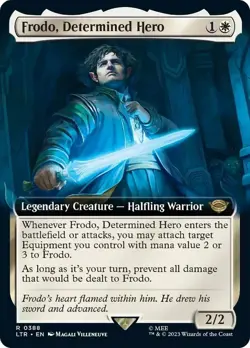 Frodo, Determined Hero (Extended Art) Lord of the Rings MtG TCG Card # 0388 - Image 1