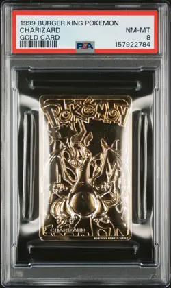 1999 BURGER KING POKEMON GOLD CARDS CHARIZARD PSA 8 - Image 1