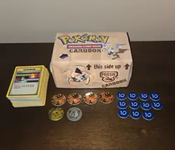 Vintage 1999 Pokemon Wizards Of The Coast Fossil Box Plus Lot Of Coins And Cards - Image 1