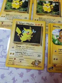 8 Card Pikachu Lot Pokemon Cards Neo Genesis Jungle Lt. Surge's - Image 3