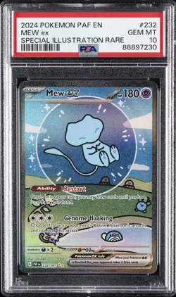 2024 POKEMON PAF EN-PALDEAN FATES SPECIAL ILLUSTRATION RARE #232 MEW EX PSA 10 - Image 1