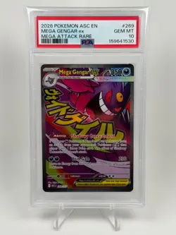 Mega Gengar EX Mega Attack Rare 269/217 PSA 10 Gem Mint Pokemon Ascended Heroes - Image 1